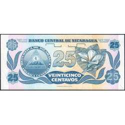 Nicaragua - Pick 170a_2- 25 centavos de córdoba - Série A/B- 1991 - Etat : NEUF