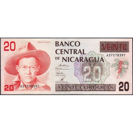 Nicaragua - Pick 176_2 - 20 córdobas - Série A - 1991 - Etat : SUP+