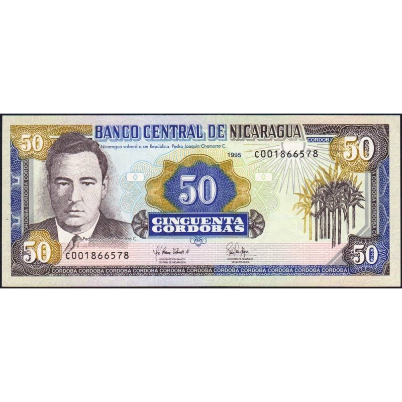 Nicaragua - Pick 183 - 50 córdobas - Série C - 1995 - Etat : NEUF