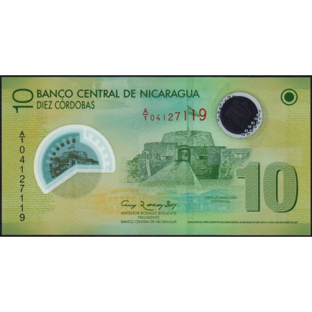 Nicaragua - Pick 201a - 10 córdobas - Série A/1 - 12/09/2007 (2009) - Polymère - Etat : NEUF