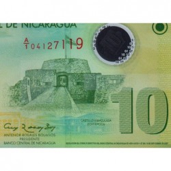 Nicaragua - Pick 201a - 10 córdobas - Série A/1 - 12/09/2007 (2009) - Polymère - Etat : NEUF