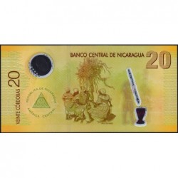 Nicaragua - Pick 202a - 20 córdobas - Série A/1 - 12/09/2007 (2009) - Polymère - Etat : NEUF