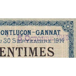 Montluçon-Gannat - Pirot 84-10 - 50 centimes - Série A - 1914 - Etat : SUP