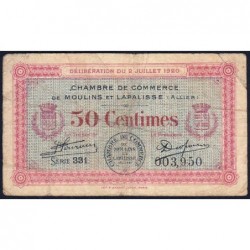 Moulins et Lapalisse - Pirot 86-18 - 50 centimes - Série 331 - 02/07/1920 - Etat : B