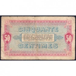 Moulins et Lapalisse - Pirot 86-18 - 50 centimes - Série 331 - 02/07/1920 - Etat : B