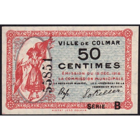 Colmar - Pirot 130-2 - 50 centimes - Série B - 15/12/1918 - Etat : SPL