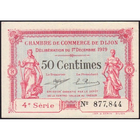 Dijon - Pirot 53-17 - 50 centimes - 4e série - 01/12/1919 - Etat : SPL