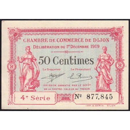 Dijon - Pirot 53-17 - 50 centimes - 4e série - 01/12/1919 - Etat : SUP