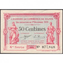 Dijon - Pirot 53-17 - 50 centimes - 4e série - 01/12/1919 - Etat : TTB+