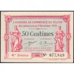 Dijon - Pirot 53-17 - 50 centimes - 4e série - 01/12/1919 - Etat : SUP+