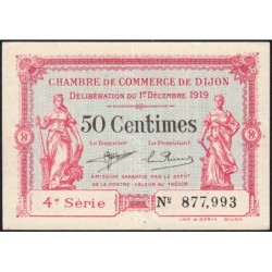 Dijon - Pirot 53-17 - 50 centimes - 4e série - 01/12/1919 - Etat : SUP