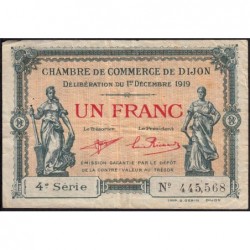 Dijon - Pirot 53-20 - 1 franc - 4e série - 01/12/1919 - Etat : TB-