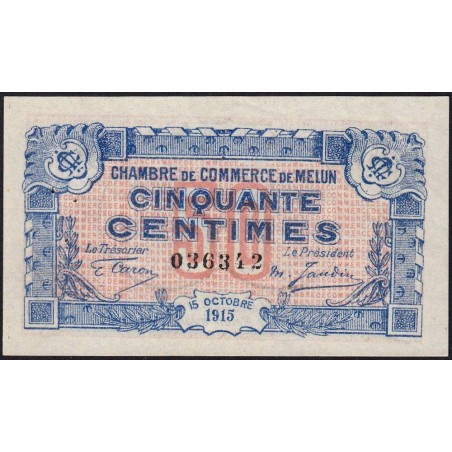 Melun - Pirot 80-1 - 50 centimes - 15/10/1915 - Etat : SUP+