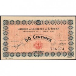Saint-Dizier - Pirot 113-11 - 50 centimes - 17/04/1916 - Etat : SUP