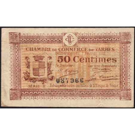 Tarbes - Pirot 120-8 - 50 centimes - Série II - 07/02/1915 - Etat : TB-