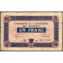 Nancy - Pirot 87-11 - 1 franc - Série 5E - 01/12/1916 - Etat : TB