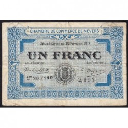 Nevers - Pirot 90-14 - 1 franc - 2e série 149 - 22/02/1917 - Etat : TB+