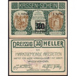 Autriche - Notgeld - Artstetten - 20 heller - Type d - 1920 - Etat : pr.NEUF