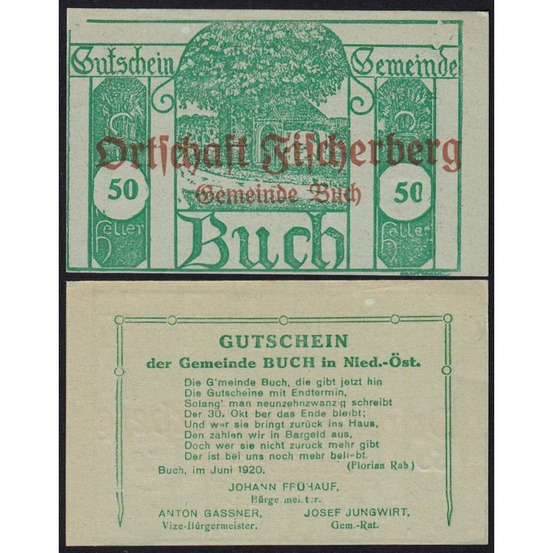 Autriche - Notgeld - Buch - 50 heller - Type X b - 06/1920 - Etat : SPL+