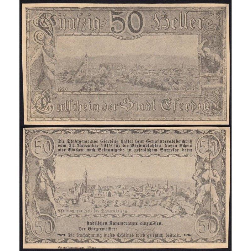 Autriche - Notgeld - Eferding - 50 heller - 24/11/1919 - Etat : SUP+