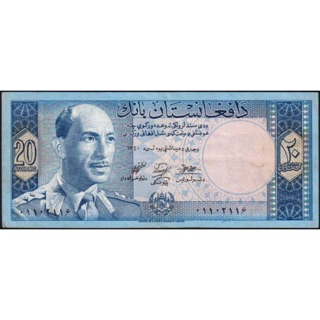 Afghanistan - Pick 38 - 20 afghanis - Sans série - 1961 - Etat : TTB