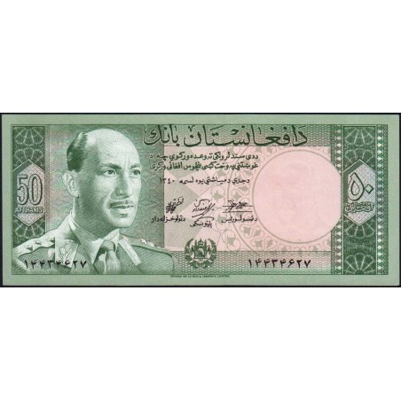 Afghanistan - Pick 39a - 50 afghanis - Sans série - 1961 - Etat : NEUF