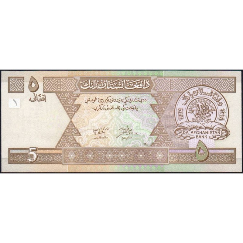 Afghanistan - Pick 66a - 5 afghanis - Série 1 - 2002 - Etat : NEUF