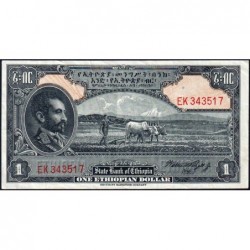Ethiopie - Pick 12c - 1 ethiopian dollar - Série EK - 1954 - Etat : TTB à TTB+
