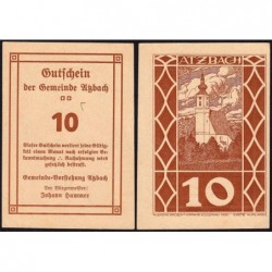 Autriche - Notgeld - Atzbach - 10 heller - Type c - 1920 - Etat : pr.NEUF
