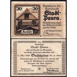 Autriche - Notgeld - Stadl-Paura - 30 heller - Type II a - 06/05/1920 - Etat : SUP