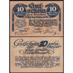 Autriche - Notgeld - Steiermark - 10 heller - 17/10/1919 - Etat : NEUF