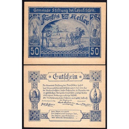 Autriche - Notgeld - Stiftung-bei-Leonfelden - 50 heller - 04/07/1920 - Etat : NEUF