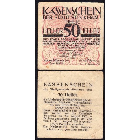 Autriche - Notgeld - Stockerau - 50 heller - 03/12/1919 - Etat : TB