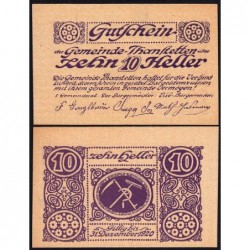 Autriche - Notgeld - Thanstetten - 10 heller - Type b - 1920 - Etat : NEUF