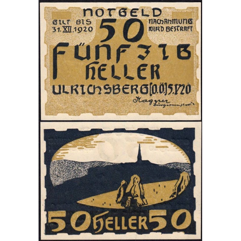 Autriche - Notgeld - Ulrichsberg - 50 heller - Type I a - 05/05/1920 - Etat : NEUF