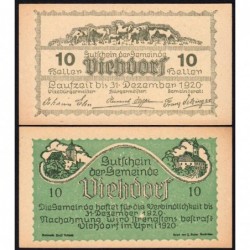 Autriche - Notgeld - Viehdorf - 10 heller - Type I e - 04/1920 - Etat : NEUF