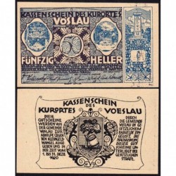 Autriche - Notgeld - Vöslau - 50 heller - Type II a - 01/07/1920 - Etat : SPL+