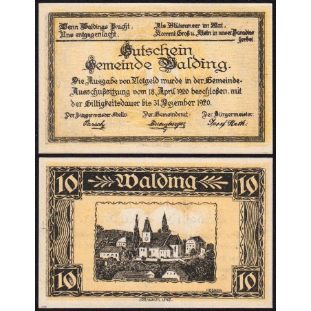 Autriche - Notgeld - Walding - 10 heller - Type I a - 18/04/1920 - Etat : NEUF