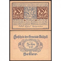 Autriche - Notgeld - Waldzell - 10 heller - Type a - 1920 - Etat : NEUF