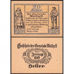 Autriche - Notgeld - Waldzell - 20 heller - Type c - 1920 - Etat : pr.NEUF