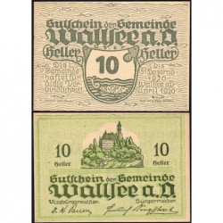 Autriche - Notgeld - Wallsee - 10 heller - Type I e - 04/1920 - Etat : NEUF