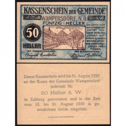 Autriche - Notgeld - Wampersdorf - 50 heller - Type a - 1920 - Etat : NEUF