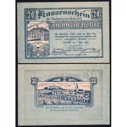 Autriche - Notgeld - Weitra - 20 heller - Type b - 07/05/1920 - Etat : NEUF