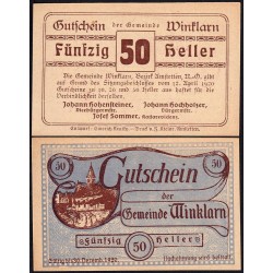 Autriche - Notgeld - Winklarn - 50 heller - Type I a - 12/04/1920 - Etat : NEUF