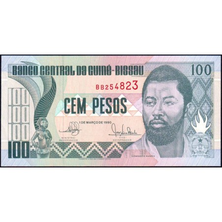 Guinée Bissau - Pick 11 - 100 pesos - Série BB - 01/03/1990 - Etat : NEUF