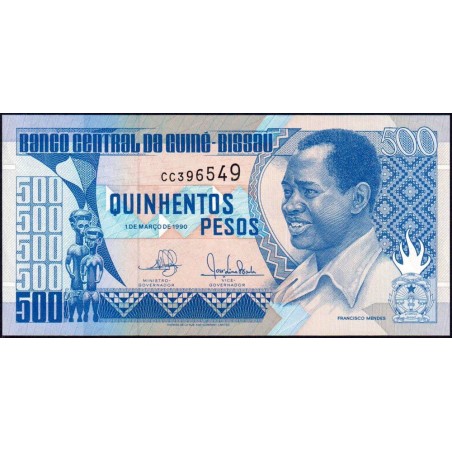 Guinée Bissau - Pick 12 - 500 pesos - Série CC - 01/03/1990 - Etat : NEUF