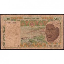 Guinée Bissau - Pick 910Sb - 500 francs - 1997 - Etat : AB
