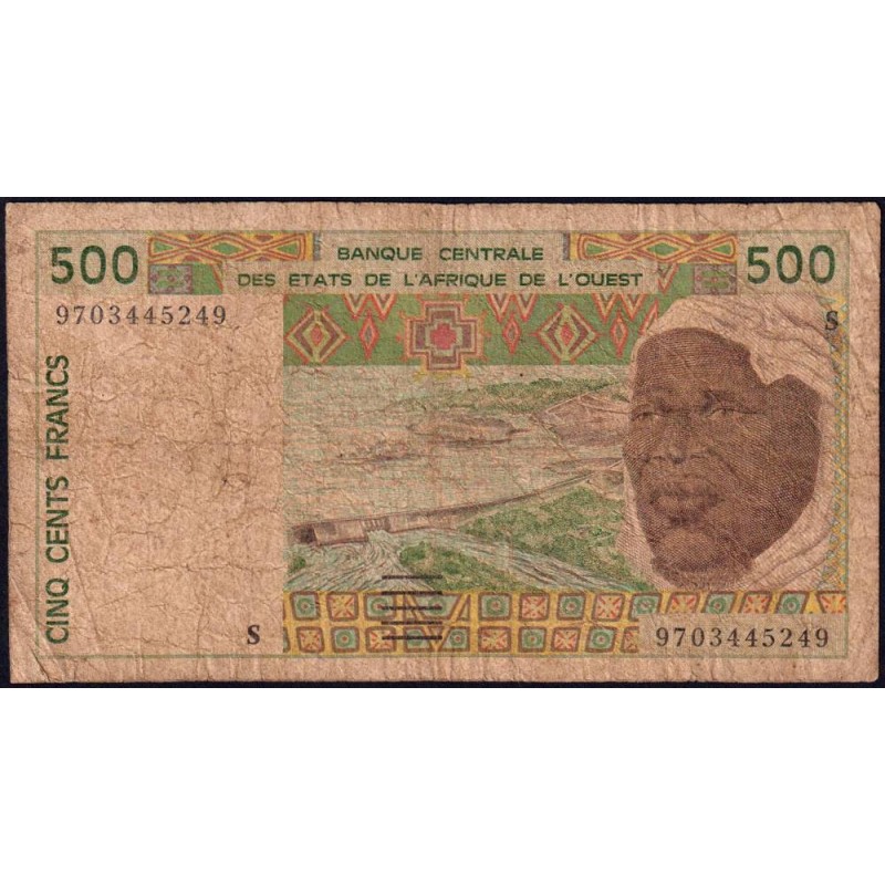 Guinée Bissau - Pick 910Sb - 500 francs - 1997 - Etat : AB