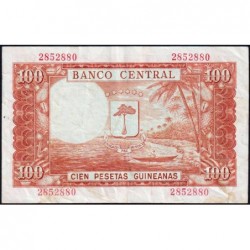 Guinée Equatoriale - Pick 1 - 100 pesetas guinéens - 12/10/1969 - Etat : TTB-