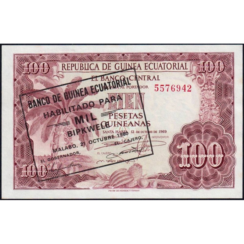 Guinée Equatoriale - Pick 18 - 1'000 bipkwele - 21/10/1980 - Etat : NEUF